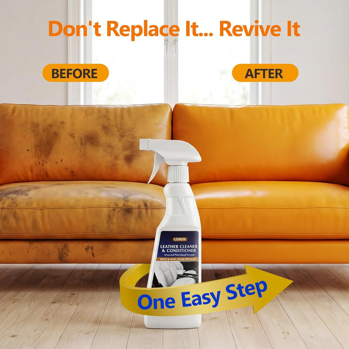 2-in-1 Leather Cleaner and Conditioner,16.9 oz,2 Pack,Car Cleaner and Conditioner for White & Black Vegan Leather,Safely Cleans & Conditions Leather Car Interiors,Furniture,Shoes,Boots,Bags & More