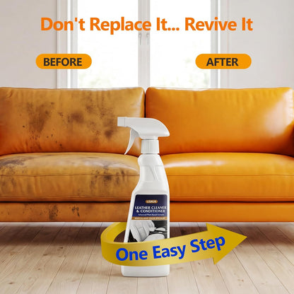 2-in-1 Leather Cleaner and Conditioner,16.9 oz,2 Pack,Car Cleaner and Conditioner for White & Black Vegan Leather,Safely Cleans & Conditions Leather Car Interiors,Furniture,Shoes,Boots,Bags & More