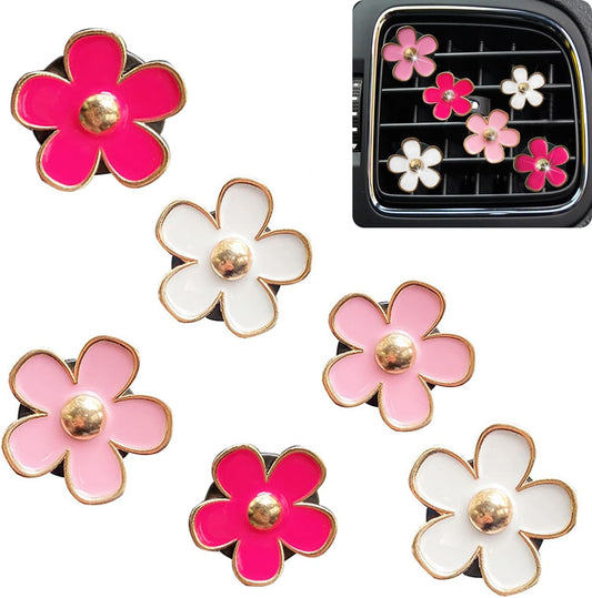 Car Air Freshener Vent Clips for Women 8 Pieces Cute Car Vent Clips Decorations Daisy Flower Car Accessories Air Freshener Clips for Christmas Anniversary Girls Gift (8 pcs white pink)