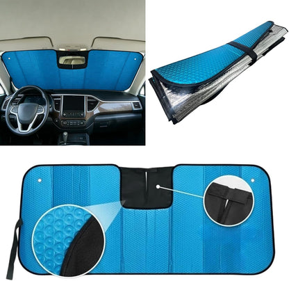GWUSKDT Car Sun Shade, Sun Protector,Foldable Front Window Shade-Thicken 5-Layer Bubble for Auto Windshield UV Protection and Heat Reflector 58"x 27.5" (Blue)