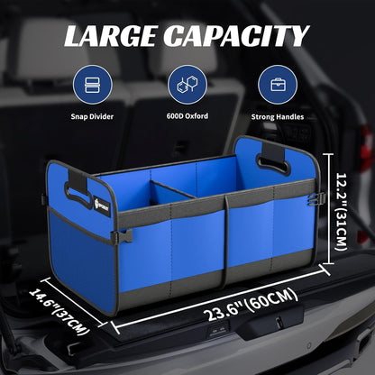 Sposuit Trunk Organizer for Car - 70L Collapsible Car Storage with 11 Pockets & Reinforced Handles, SUV Trunk Organizers for Grocery Cargo(Black)