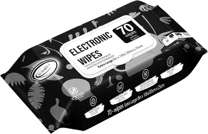 Air Jungles Electronic Wipes Screen Cleaner 70 Count, No Cloth Needed, XL 8"x10" Cleaning for LED Screen, TVs, Computer, Tablet, Phone, Laptops, Monitor, Smart Watch, Headphone and Gaming Equipment