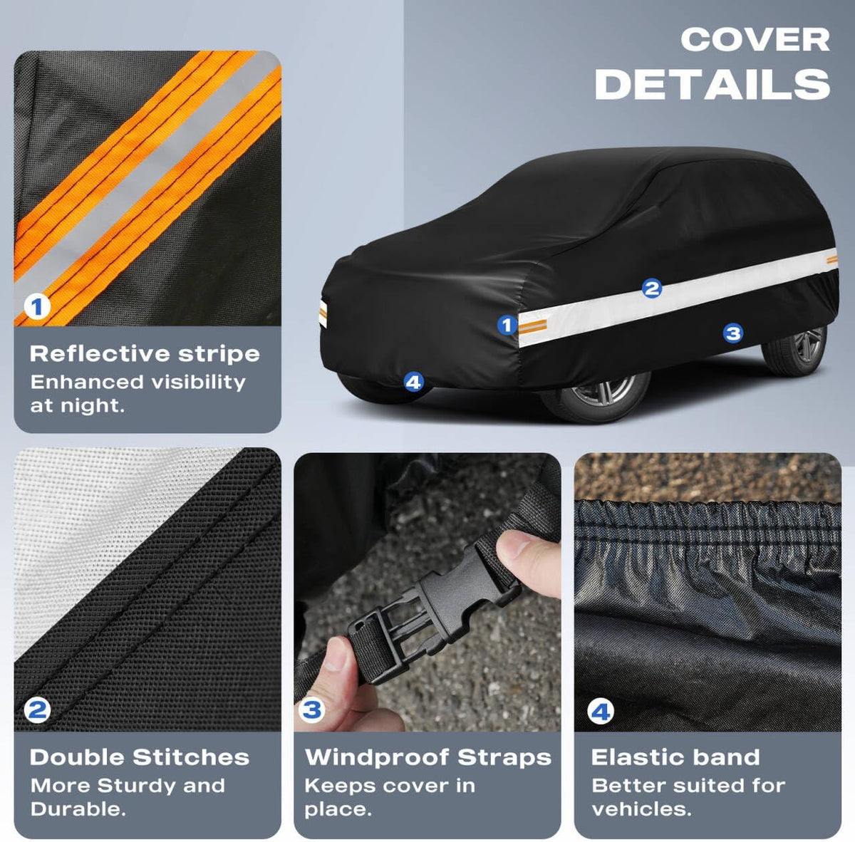 10 Layers Car Cover Custom Fit for Mercedes Benz C Class C250 C300 C43 C63 (1993-2026), Waterproof All Weather for Automobiles, Outdoor Full Cover Sun Dust Rain Protection with Cotton. Black - Colors C