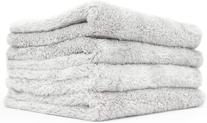 The Rag Company - Eagle Edgeless 500 (4-Pack) Professional Korean 70/30 Blend Super Plush Microfiber Detailing Towels, 500GSM, 16in x 16in, Blue