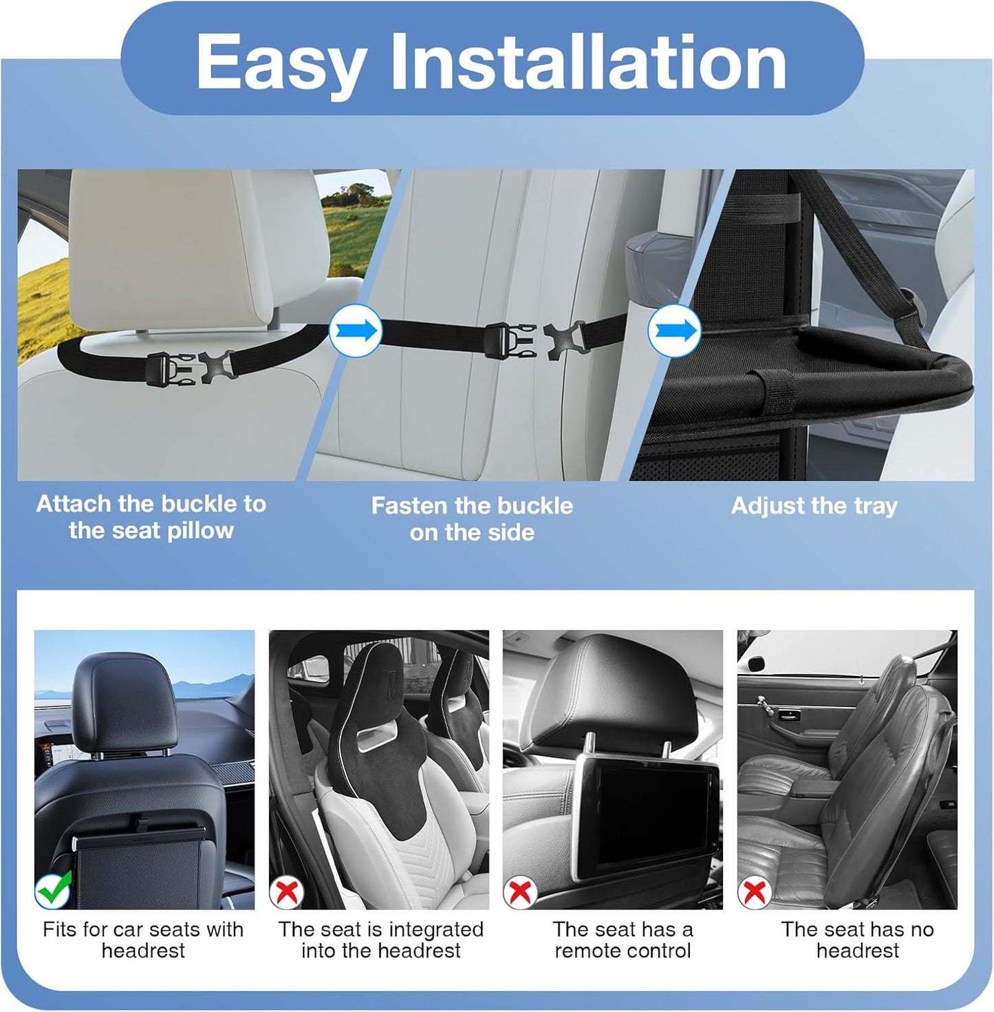 Car Backseat Organizer with table Tray(1Pack) 9 Storage Pockets Backseat Car Organizer with Tablet Holder, Back seat Organizer for Kids Road Trip Essentials Travel