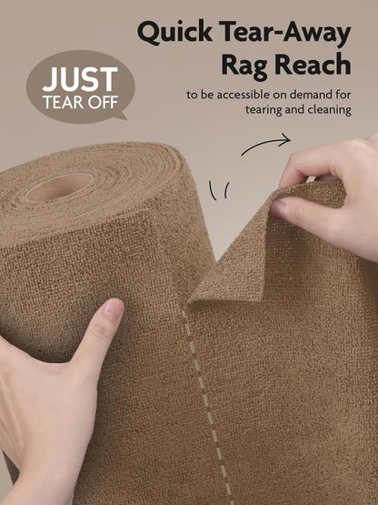 Fantasticlean Microfiber Cleaning Cloth Roll -75 Pack, Tear Away Microfiber Towels, 12" x 12", Reusable, Washable, Scratch Free, Ultra Absorbent for All-Around Cleaning Supplies (DimGray)