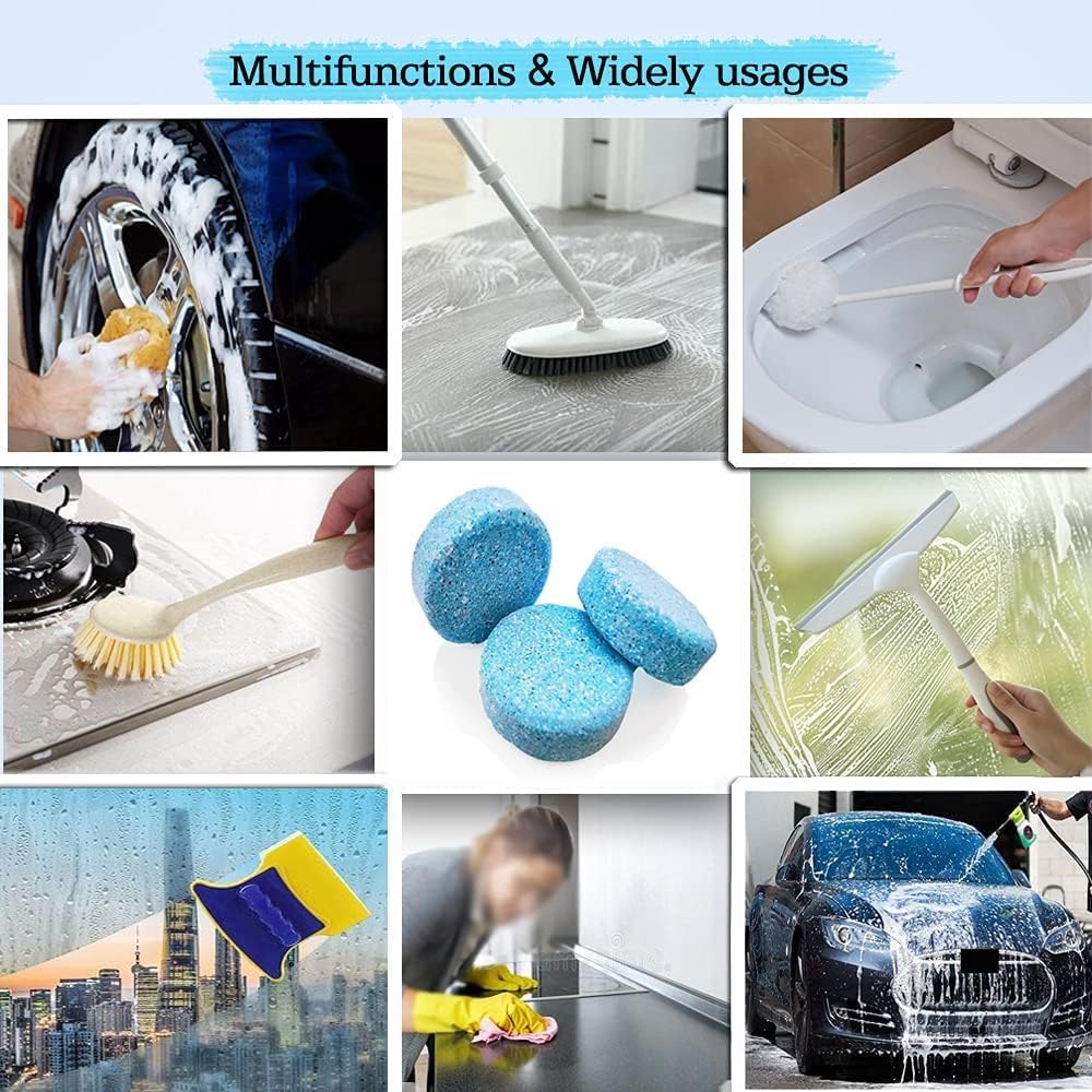 DOKIKO 50 Pcs Car Windshield Washer Fluid concentrate Tablets,Windshield Wiper Fluid,1 Pack Makes 52.5 Gallons,1 Piece Makes 1.05 Gallons(Winter: Use With De-icer or Methanol)
