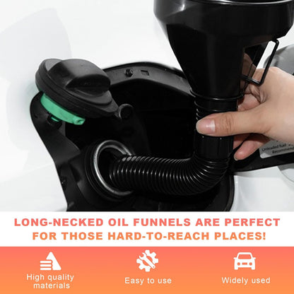 5PCS Wide Mouth Oil Funnel, Plastic Wide Mouth Flexible Fuel Funnel with Hose & Mesh Filter, Multi-Functional Large Oil Funnel Set for Filling Bottles Gas Transfer