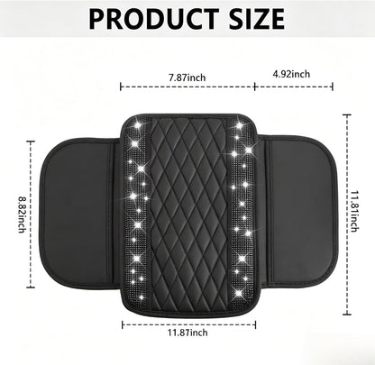 Stacool Upgraded Car Center Console Cover,Microfiber Leather Car Armrest Cover Cushion with 2 Storage Bags,Universal Car Armrest Storage Box (Black)