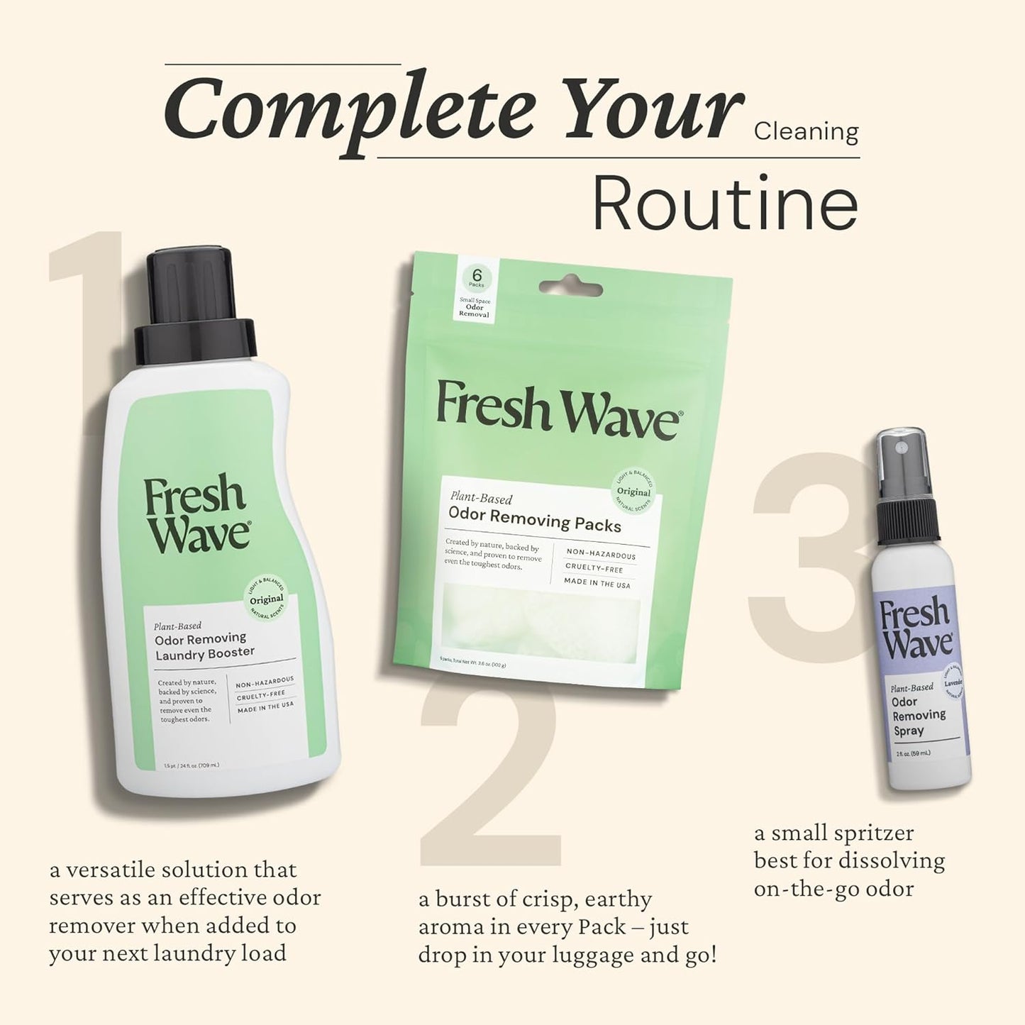 Fresh Wave Original Scent Odor Removing Spray, 8 fl. oz. | Pack of 2 | Odor Absorber for Home, Furniture, Fabrics & Trash | Safer Odor Relief