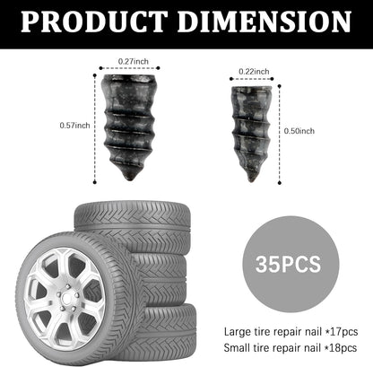 Salior 100PCS Tire Plug Kit with Screwdriver,Rubber Flat Tire Repair Kit for Fast Repair of Tire Punctures,Durable Car Tire Repair Kit Self-Service Repair Nails for Car Motorcycle Truck