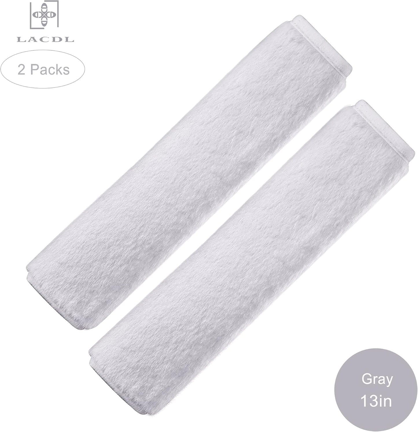 LACDL Extra Long Seatbelt Cover Super Soft Furry for Adults Kids Women & Men, Thick Plush Full Car Seat Belt Strap Cushion, Fluffy Shoulder Pad Protector, Auto Interior Accessories, 1pc, Black, 15.5in