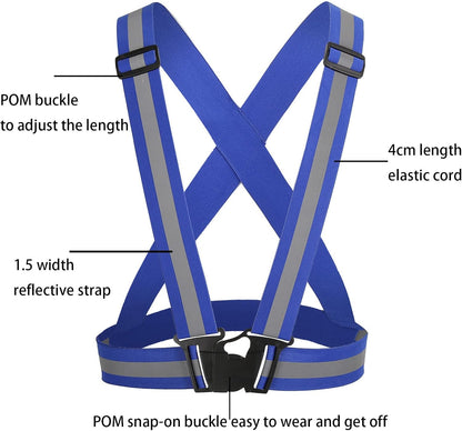 Reflective Safety Vest 2pcs - High Visibility Vest Adjustable Straps for Outdoor Jogging, Cycling, Walking and Riding