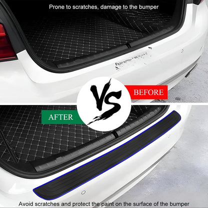 Car Rear Bumper Protector Guard, Anti-Scratch Auto Trunk Door Entry Protection Strip, Non-Slip Rubber Bumper Protective Cover Guard for Most Cars Trucks SUVs (Black, 41")