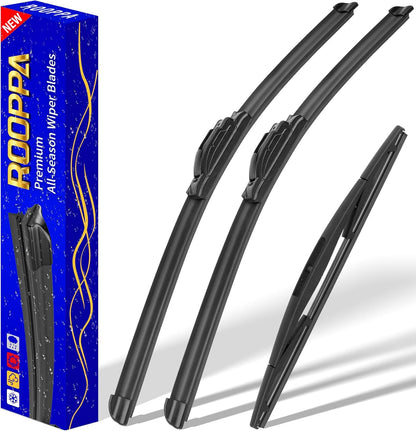 3 wipers Replacement for 2012-2018 Subaru Forester/2015-2019 Subaru Outback, Windshield Wiper Blades Original Equipment Replacement - 26"/17"/14" (Set of 3) U/J HOOK - Colors B