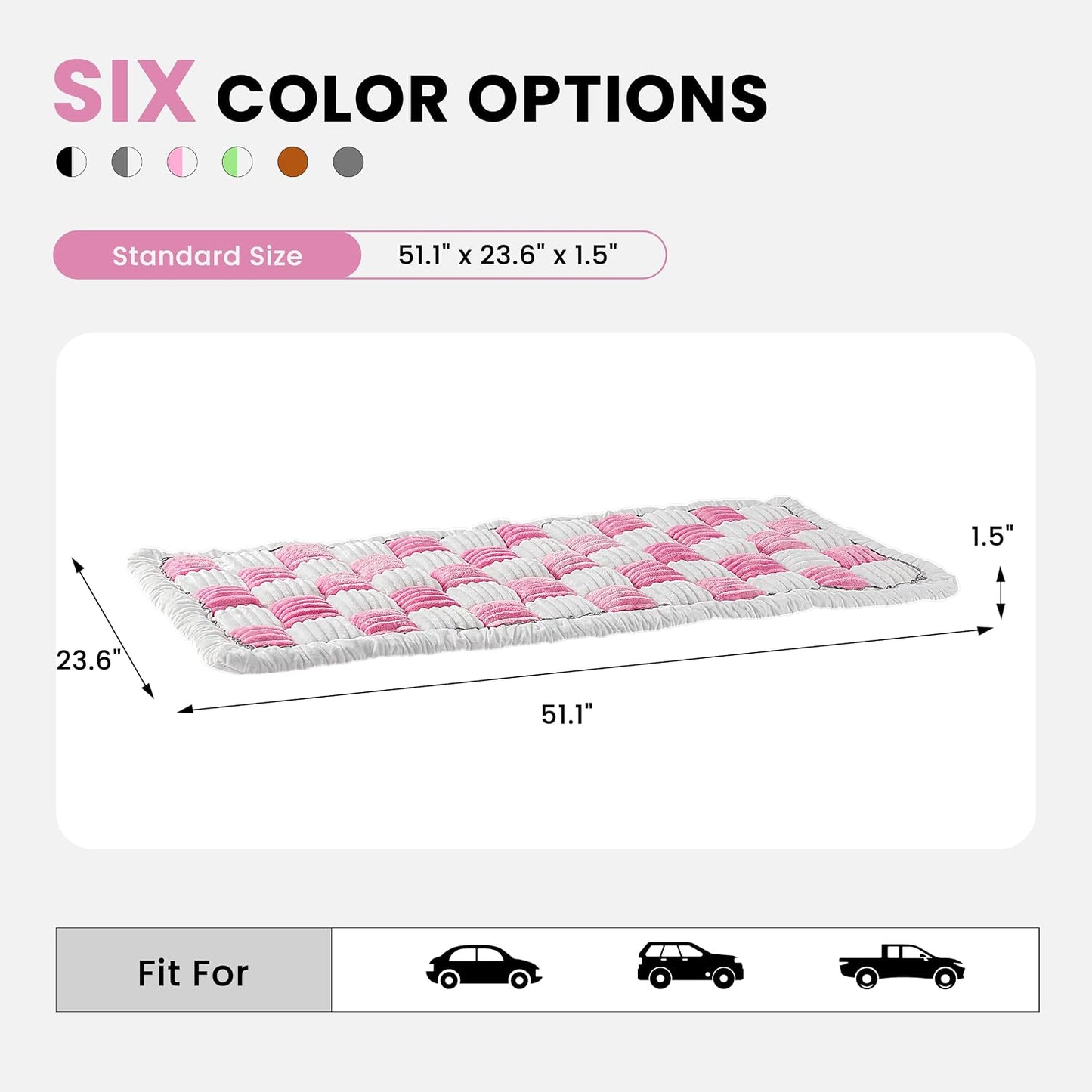 HiPetpy Backseat Dog Bed Mat for Car, Non-Slip Dog Bed for Car Back Seat, Soft & Cozy Dogs Blanket, Washable Travel Pet Mat Seat Protector for Cars, SUVs, Trucks