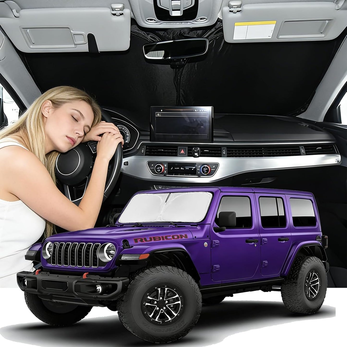 for Toyota Tacoma 2016-2023 2024 2025 2026 Sun Shade Sunshade Windshield Cover - 4 Layers Front Window Shade Custom Fit Tacoma 2Dr 4Dr Pickup Sun Visor 240T Shade Blocks UV Rays Car Accessories - Colors E