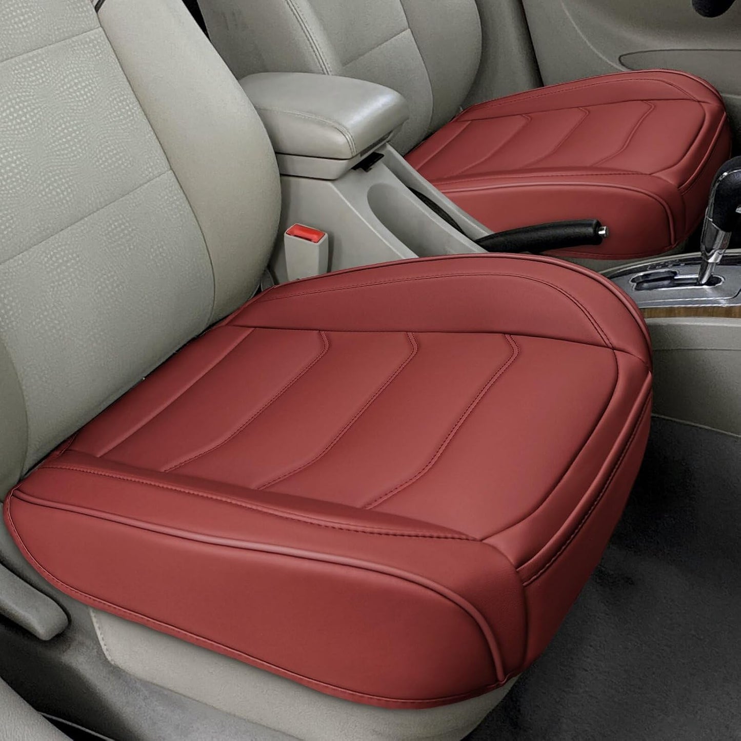 BOPUOVRE Car Seat Cover for Luxury & Comfort - PU Leather, Anti-Slip, Full Wrap Protection with Storage Pocket for Bottom Cushion - Universal Fit for 95% of Vehicles (Black,1 Piece)