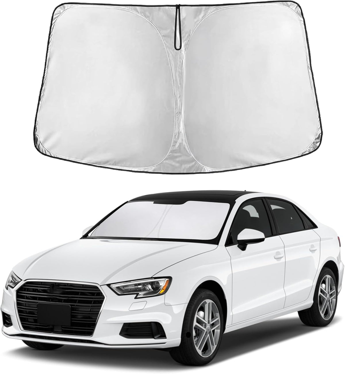 EcoNour Car Windshield Sun Shade | 2025 Upgraded Innovative No-Light-Pass Technology for Maximum Coverage | Foldable Sun Shade Keeps Your Vehicle Cool | Must-Have Car Accessories | Small (59" x 29") - Colors J