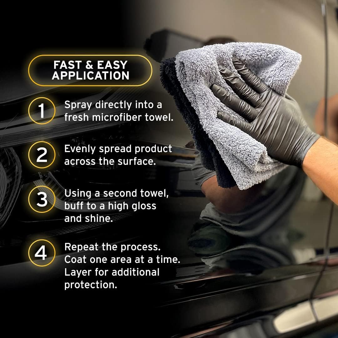 Ethos Ceramic Speed Wax – SiO2 Ceramic Coating Spray for Cars – Hydrophobic Car Wax Spray Top Coat Polish – High Gloss Shine, Ceramic Spray Wax – 12+ Month Protection