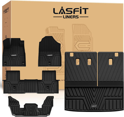 LASFIT Full Set Floor Mats for Honda CR-V 2026 2025 2024 2023 (Gasoline & Hybrid & e:FCEV), All Weather TPE Custom Fit Floor Liners 1st & 2nd Row & Seat Back Mat & Cargo Mat (Upper Position)