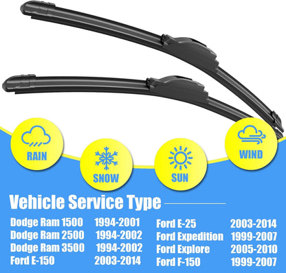 Gavimnal® 28"+17" Silicone Wiper Blades Replacement For Nissan Altima 2007-2015,Maxima 2009-2014,All-Season Front Windshield Wiper Blades(Set of 2)