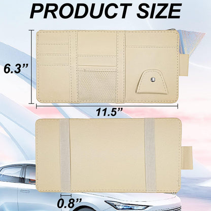 Keedolla Car Sun Visor Organizer, Truck Visor Organizer Car Sun Storage Pocket Pouch Case Bag for Sunglasses, Cards, Pens and Document - Pink