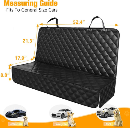 PETICON Waterproof Scratchproof Pet Bench Seat Covers for Cars, SUVs, Nonslip Durable Back Seat Cover for Dogs, 600D Oxford Fabric, Machine Washable
