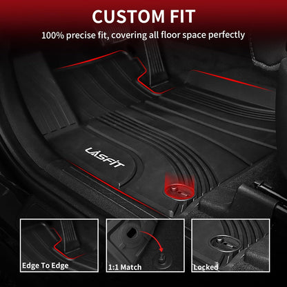 LASFIT Floor Mats Fits for Hyundai Sonata 2020-2026 (Only for FWD & Gas) & Kia K5 2021-2025 (Only for FWD) Custom Fit TPE All Weather Floor Liners Car Mats Accessories, Black