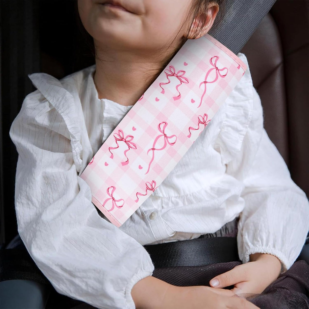 YR Seat Belt Cover for Kids, Soft Comfort Seat Belt Cushion for Children, Cute Cartoon Pattern Car Seat Belt Pads Cover for Girls and Boys, 1 Pack (Cartoon Spider)