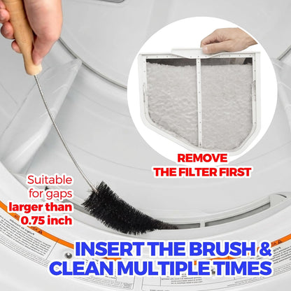 Holikme 3 Pcs Dryer Vent Cleaner Kit, 304 Stainless Steel Replacement Lint Brush for Clothes Dryer Vent Trap, Cleaning Brush & Flexible Crevice Tool