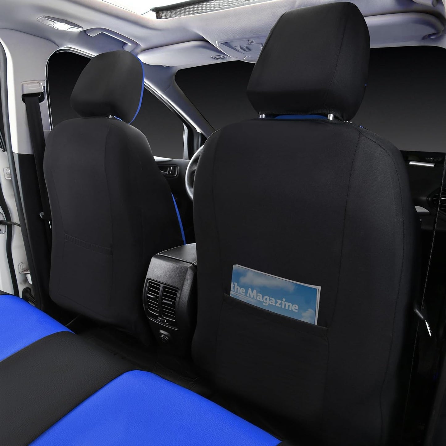 CAR PASS Leather Seat Covers Full Set Universal Water Resistant 3D Foam Back Support, Luxury Comfort Automotive 5 Seat Covers All Season Fit for SUV,Sedan,Van, Airbag Compatible Elegance(Pure Black)