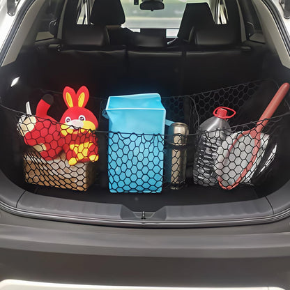 BAILALIBO Cargo Net Stretchable, Adjustable Elastic Trunk Mesh Nets with Metal Hook Universal for SUV, Jeep, Trucks, Car Exterior Accessories for Secure Storage (35.4x15.8 inch)