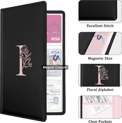 Letter Car Registration and Insurance Holder, with Magnetic Closure for License, Cards and Documents,Vehicle Glove Box Car Organizer, Interior Car Accessories for Women Men (M)