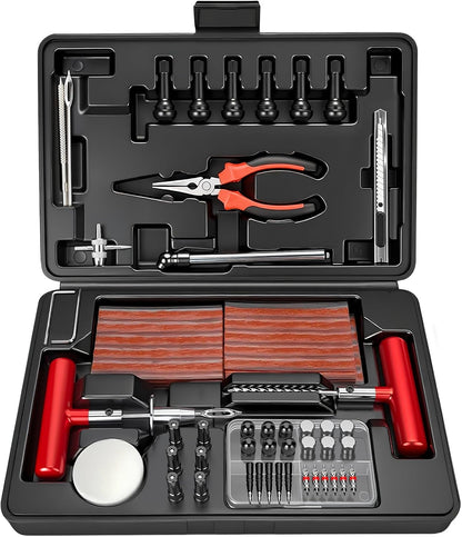 ORCISH Heavy Duty Tire Plug Kit - 70pcs All-in-One Universal Tire Repair Kit for Tubeless Flats, Emergency Tire Patch Kit for Car, Truck, SUV, ATV, Motorcycle, Trailer & RV