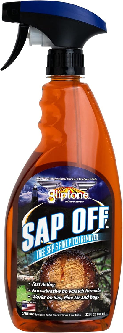 Gliptone Sap Off, Fast-Acting Sap, Pine Tar & Bug Remover Spray, 22 Fl Oz, Non-Abrasive Formula Safe for Paint, Glass & Plastic, Removes Dried-On Sap, Tar, and Bug Residue Quickly