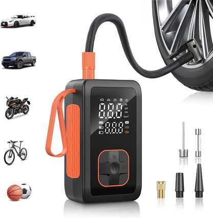 Hafuloky Tire Inflator Portable Air Compressor, 3X Faster Cordless Air Pump with Digital Pressure Gauge, 150PSI Air Pump with Cigarette Lighter Plug for Cars, Motorcycles, Bicycles, Balls(Black)