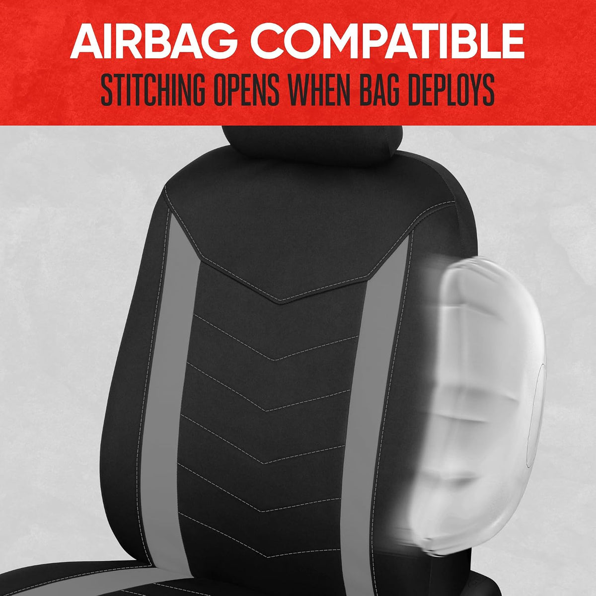 Motor Trend AquaShield Waterproof Front Seat Covers, Black Seat Covers for Cars – Neoprene Front Car Seats Cover, SUV Seat Covers Protector - Car Interior Cover for Auto, Trucks, & Dog Owners
