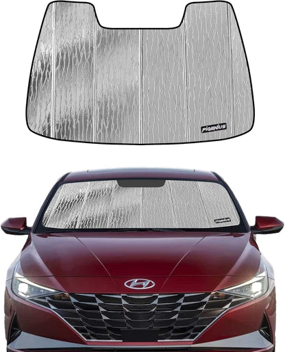 Pigenius Windshield Sun Shade for Hyundai Elantra 2021-2026 Elantra N 2023-2025, Reversible Silver/Black