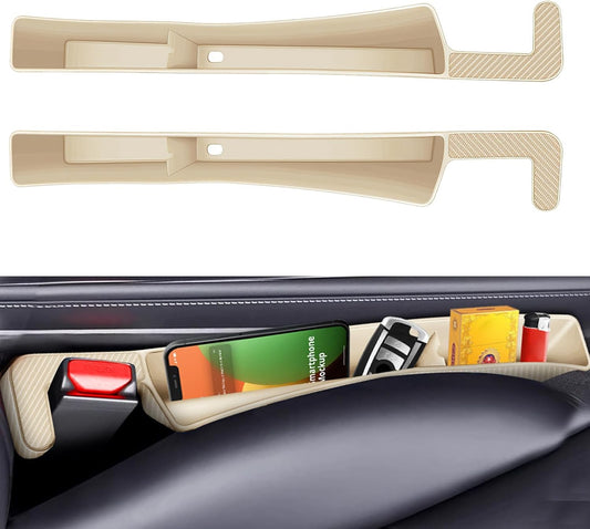 2PCS Car Seat Gap Filler, Vehicle Seat Organizer for Avoiding Dropped Items, Fill The Gap Between Seat and Console, No Drop Seats Guard for Coins Wallets Keys, Universal Car Accessories (Black)