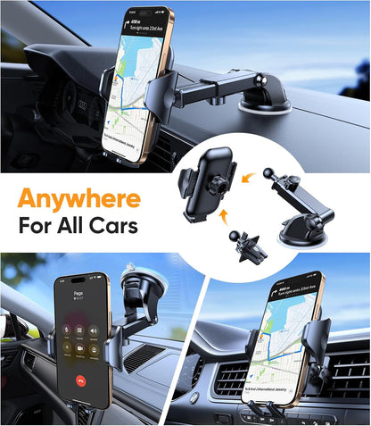 VICSEED 2026 Ultimate Sturdy Car Phone Holder [Upgraded 95+LBS Strongest Suction] Universal Long Arm Cellphone Mount for Car Dashboard Windshield Vent Truck Boat for iPhone 17 16 Pro Max & Android
