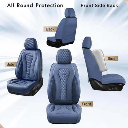 Coverado Seat Covers, Car Seat Covers Full Set, Black Car Seat Cover, Car Seat Covers Front Seats Back Seat Cover, Waterproof Car Seat Cushion, Leather Seat Covers Seat Protector Fit for Most Cars