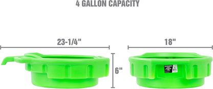 OEMTOOLS 87034 Oil Drain Pan, 4 Gallon Oil Pan, Heavy Duty Polyethylene, Pour Spout, No-Splash Lip, 3 Ergonomic Handles, Stackable Design