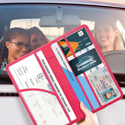 CoBak Car Registration and Insurance Holder - Vehicle Glove Box Car Organizer,Auto Truck Comparment Accessories Case with Magnetic Closure for Driver License,Cards - Colors A