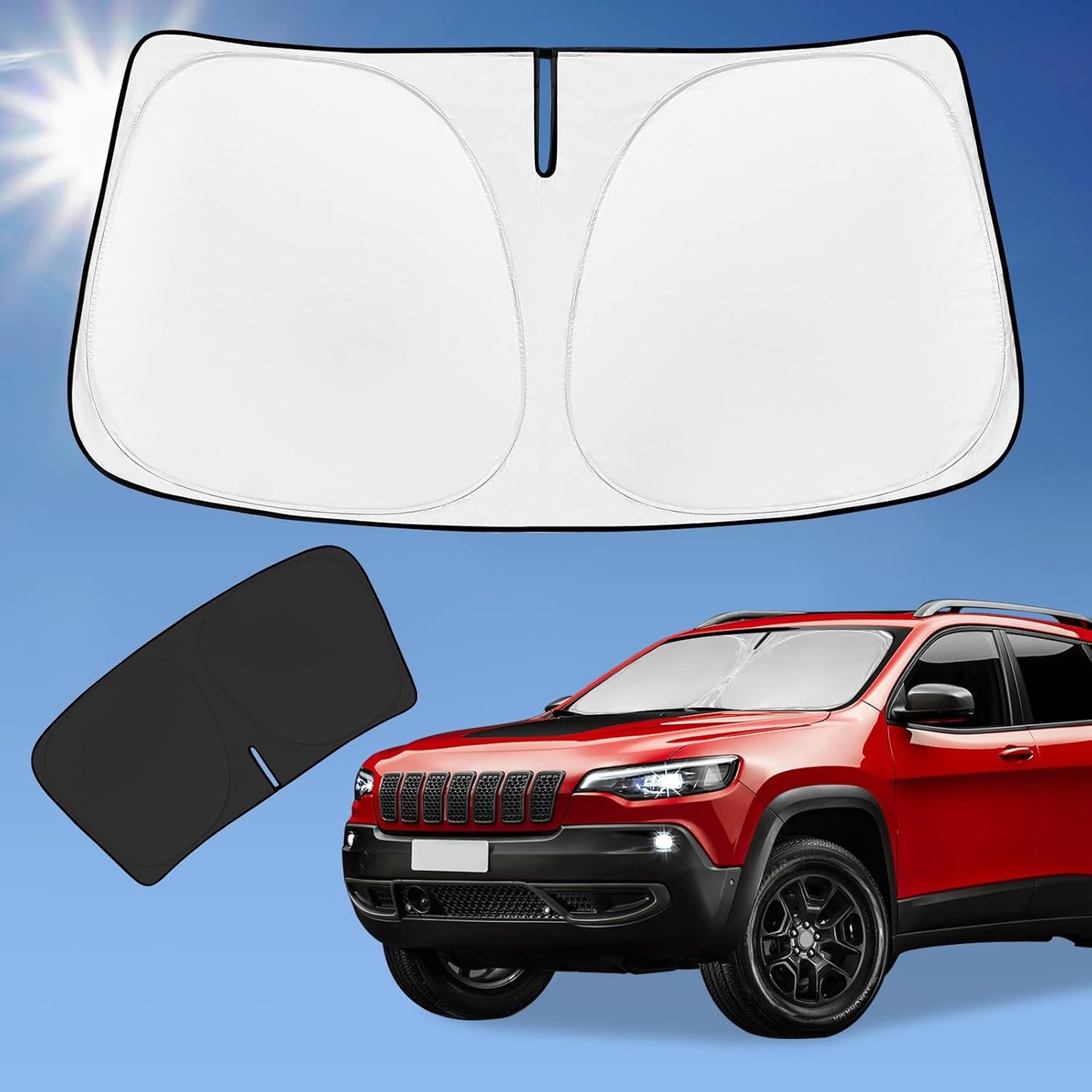 for Toyota Tacoma 2016-2023 2024 2025 2026 Sun Shade Sunshade Windshield Cover - 4 Layers Front Window Shade Custom Fit Tacoma 2Dr 4Dr Pickup Sun Visor 240T Shade Blocks UV Rays Car Accessories - Colors B