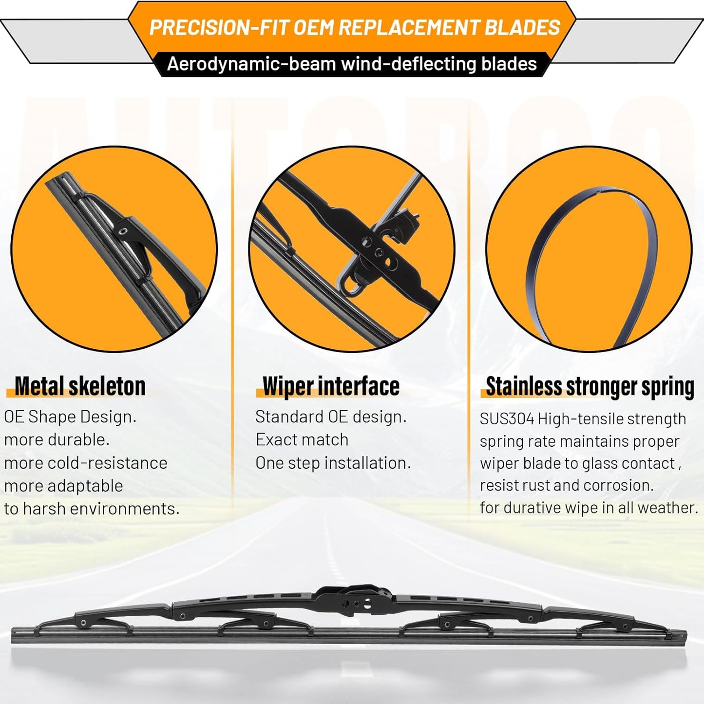 AUTOBOO 26"+19" Windshield Wipers Replacement for Tesla Model 3 2017 2018 2019 2020 2021 2022 2023 2024 2025 Model Y 2020 2021 2022 2023-2025 -Original Factory Quality (Pack of 2) - Colors B