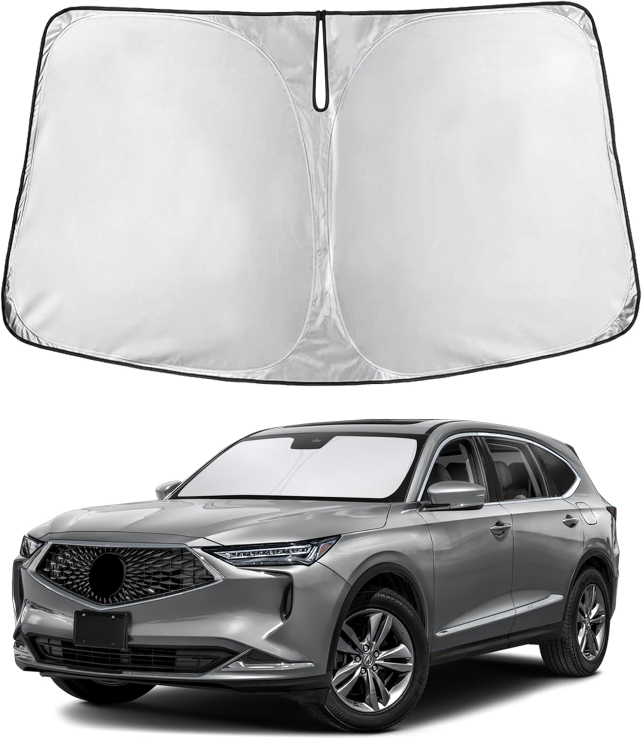 EcoNour Car Windshield Sun Shade | 2025 Upgraded Innovative No-Light-Pass Technology for Maximum Coverage | Foldable Sun Shade Keeps Your Vehicle Cool | Must-Have Car Accessories | Small (59" x 29") - Colors C