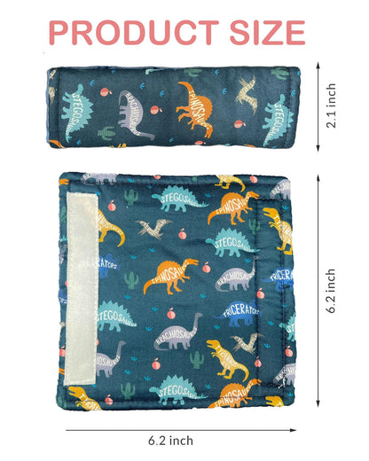 Baby Car Seat Neck Cover, Car Seat Strap Cover, Seat Belt Cushions Pads, Shoulder Strap Protectors, Reversible Pram Harness Covers in Minky Dinosaur, Baby Neck Pad Protector