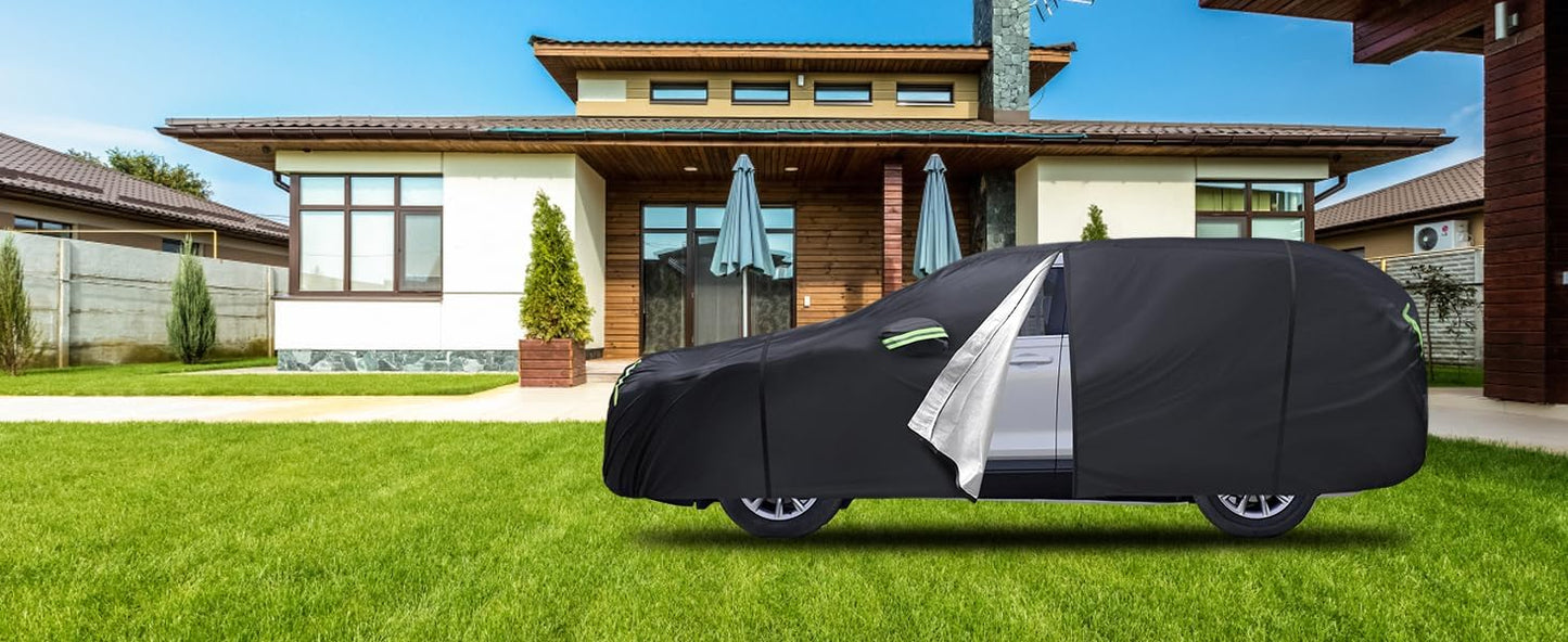 Car Cover Custom Fit for Honda CRV 1997-2025,Toyota RAV4 1996-2025, 6 Layers Truck Cover Waterproof All Weather for Automobiles,Outdoor Full Exterior Cover,Rain, Sun, Wind Protection,Black