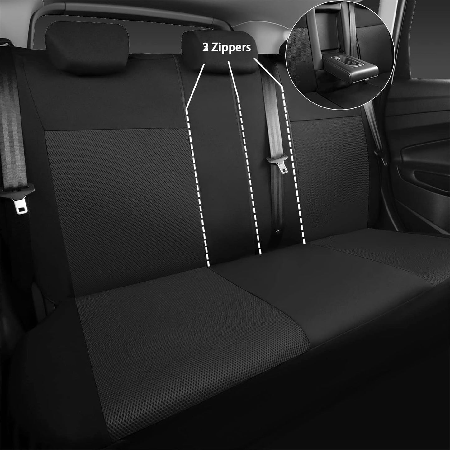 CAR PASS Rainbow Waterproof Universal Fit Faux Leather Car Carpet- Anti-Slip Nibbed Backing Floor Mats for SUV, Vans,Sedans,Trucks, Automotive Set of 4 for Women (Black with Red)
